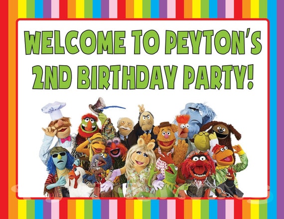 The Muppets Birthday Sign- Customized Digital File Il_570xn