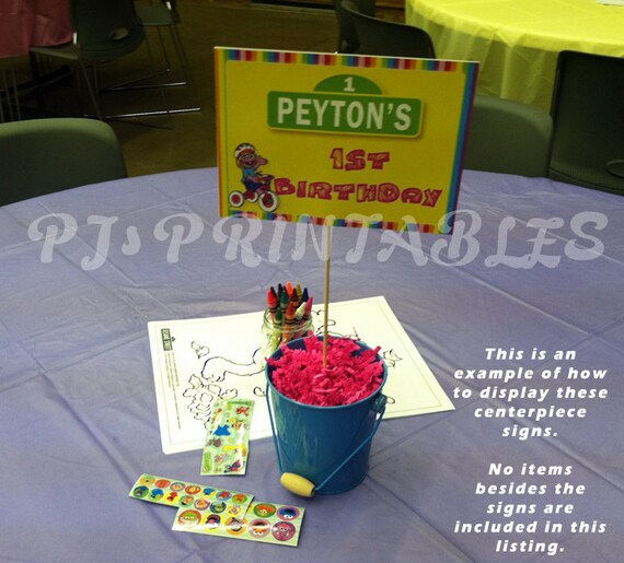 Sesame Street Table Centerpieces for Birthday Party - Customized Digital File Il_570xn