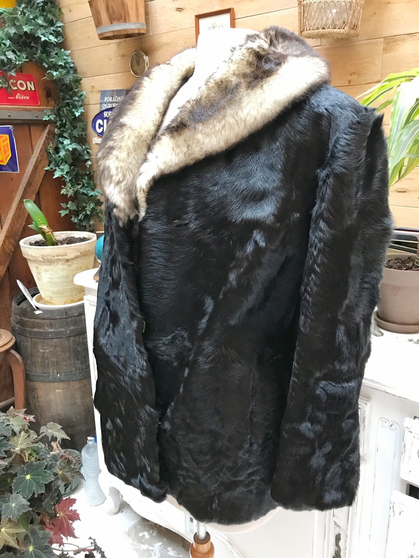 Vintage Fur Short Black Coat Etsy