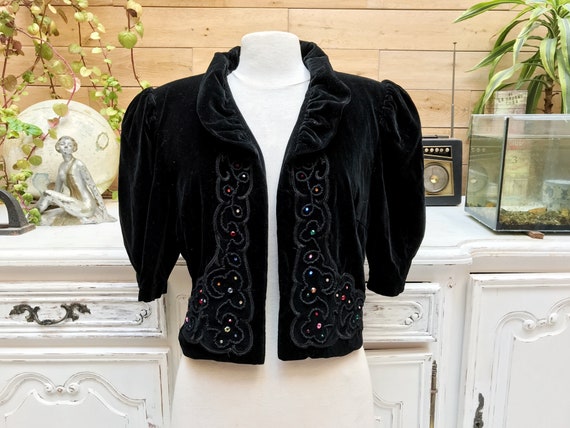 short black velvet jacket