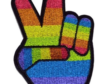 Patch Thermocollant Guitare Peace Hippie - 5 X 12,8 Cm - Brodé, Pour Jeans, Vestes, Sacs