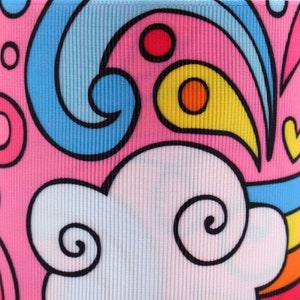 Hippie Pink Floral Splash 3&quot;Regenbogen Verkauft/Yard | Premium Ripsband für DIY Projekte - Ideal für Schleifen, Geschenke & Dekoration