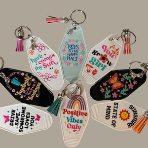 Groovy Peace Inspired Motel Keychains – Retro Charm for Modern Adventures (R1-R10)