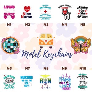Nurse Healthcare Motel Keychains Retro Charm for Modern Adventures, Funny Motel Keychain, Cute Accessory, Vintage Charm, Custom Gift for Her