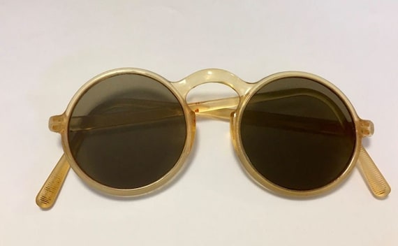 Authentic Vintage Celluloid Round Sunglasses Sunni