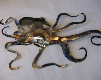 octopus metal art etsy