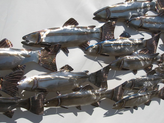 Giant Stainless Steel School of Fish - Etsy