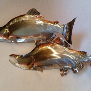Stainless steel Salmon sculpture