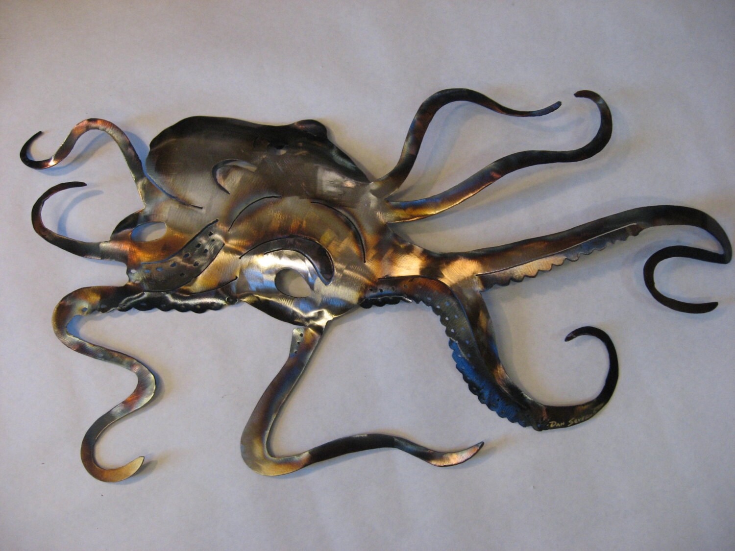 Octopus Metal Art Wall Sculpture Etsy
