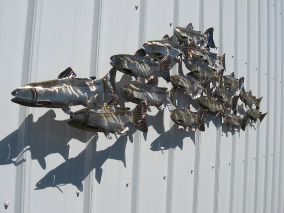 Giant Stainless Steel School of Fish - Etsy