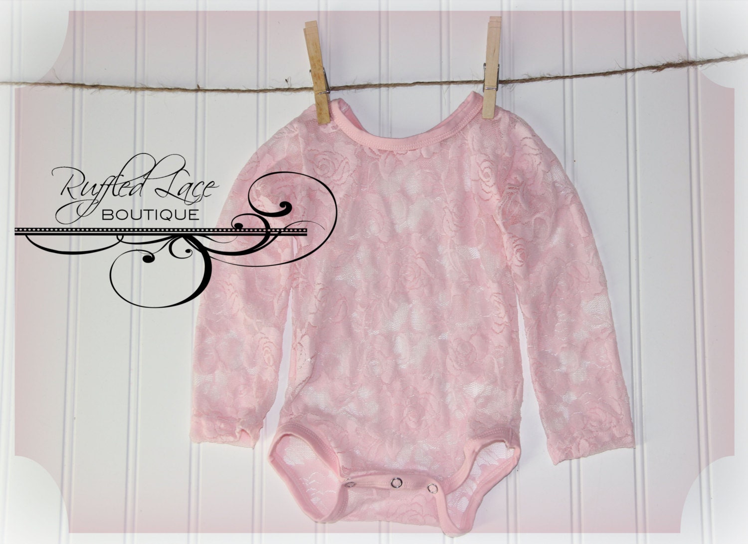 READY TO SHIP! Long Sleeve Lace Onesie Colors Newborn-2