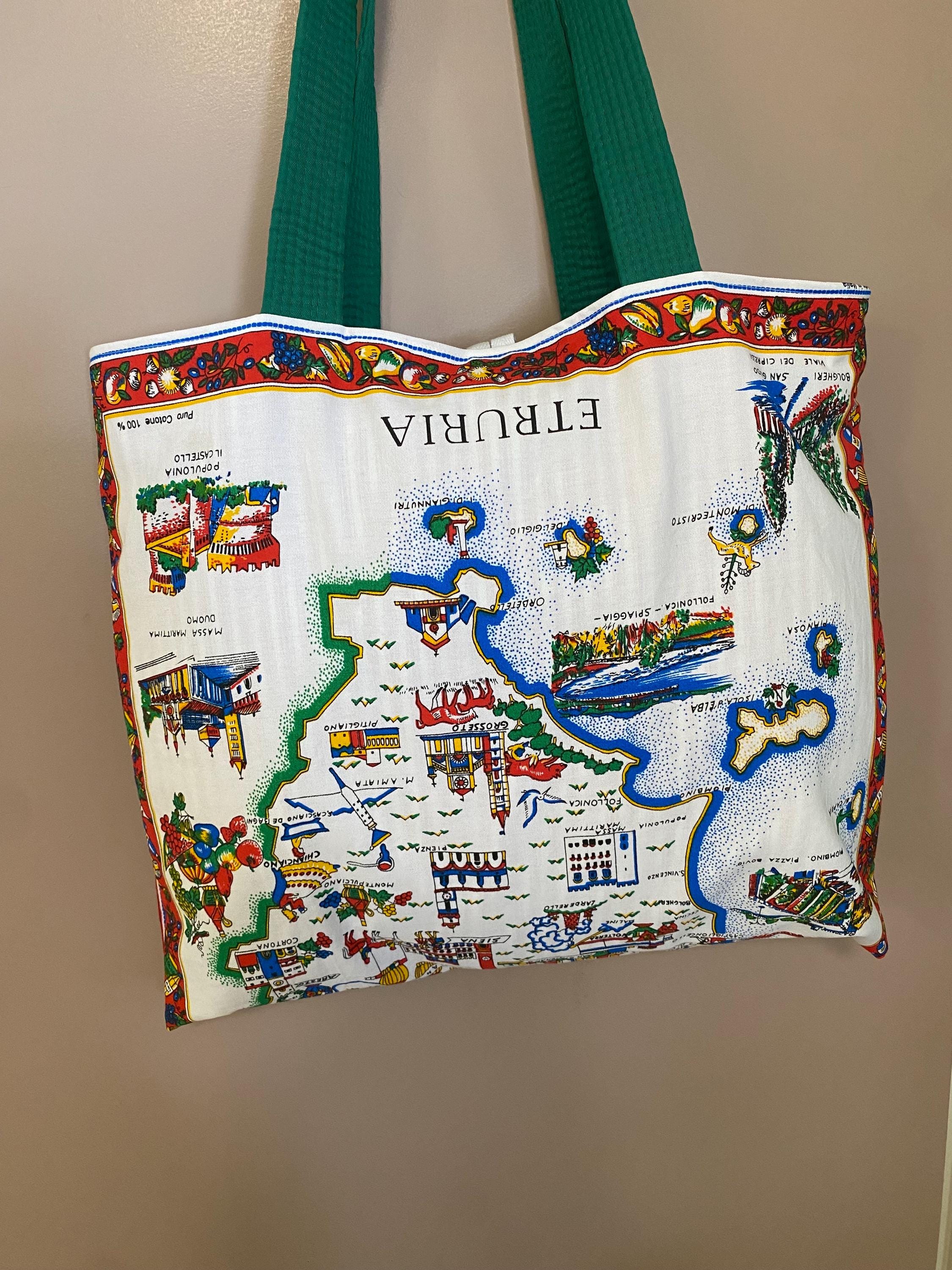 トスカーナ地図コットントートバッグ、イタリアお土産 - Etsy 日本