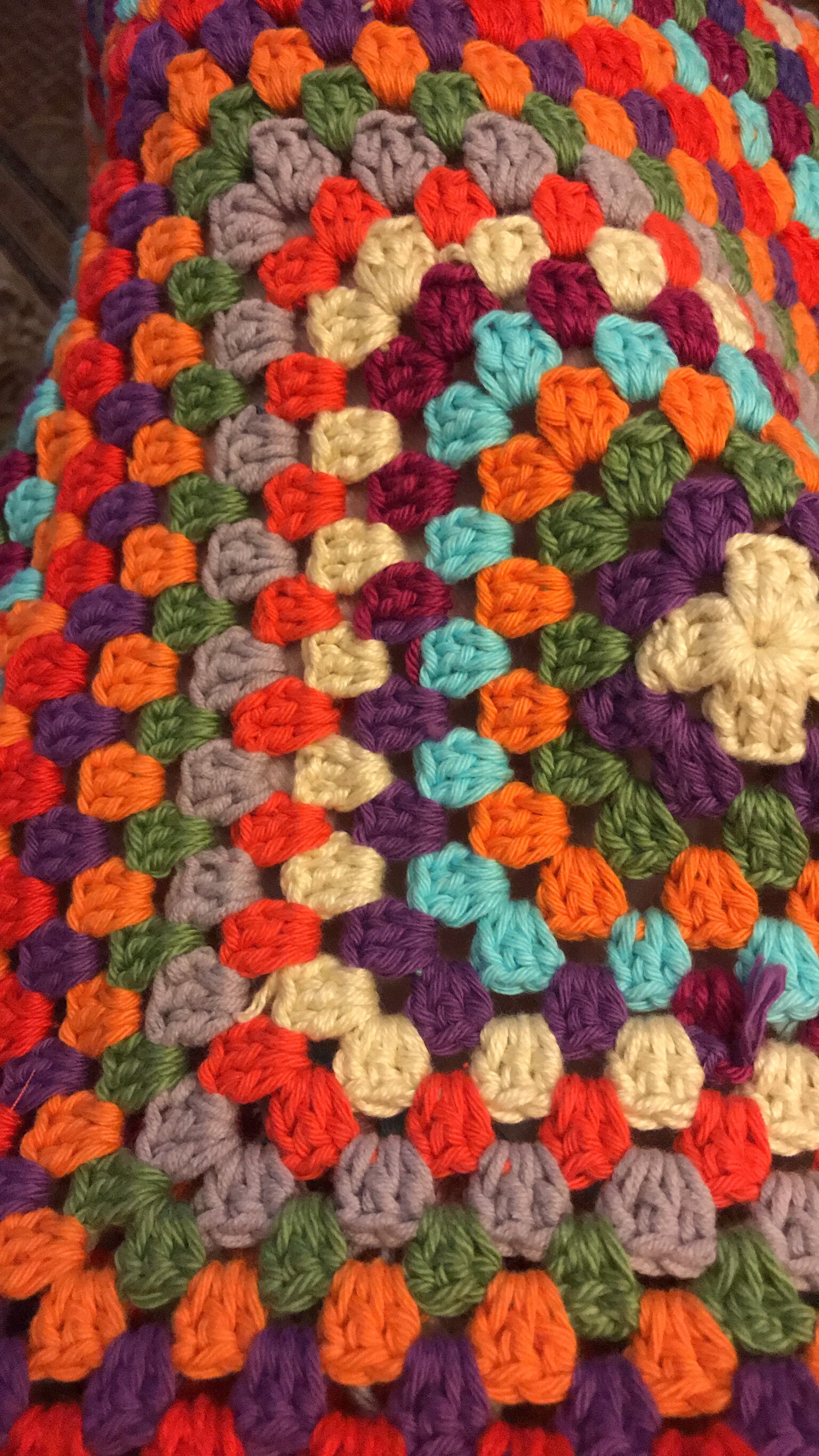 Cotton Granny Square Blanket for Baby Bright Colours Cotton Etsy