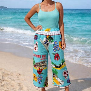 Pantalon nappe en patchwork, Lightning Ridge Australie-Méridionale, tailles 10-12 UA