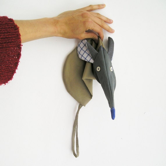 Items similar to Rat pencil case from upcycled fabrics Rat pouch