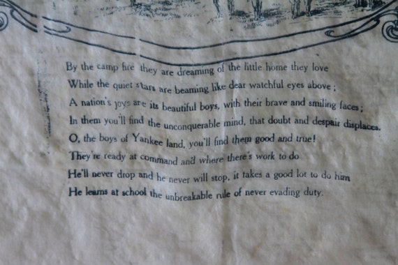 WWI "Camp Greetings" Silk Handkerchief Bandanna Early American History View 5