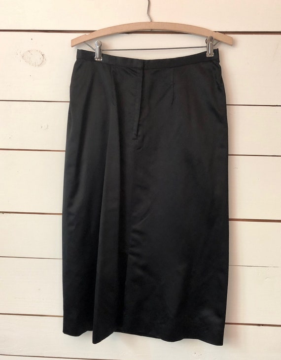 Lord & Taylor Black Satin Skirt - image 3