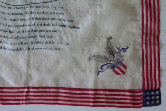 WWI "Camp Greetings" Silk Handkerchief Bandanna Early American History View 4