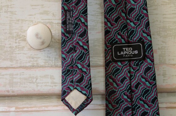 Vintage Ted Lapidus Paris Necktie Narrow Mod/New … - image 3