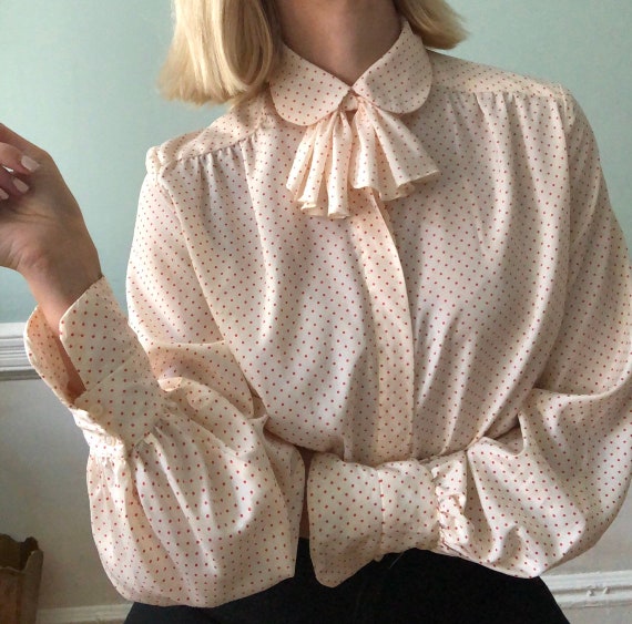 Vintage Polka Dot Blouse - image 4