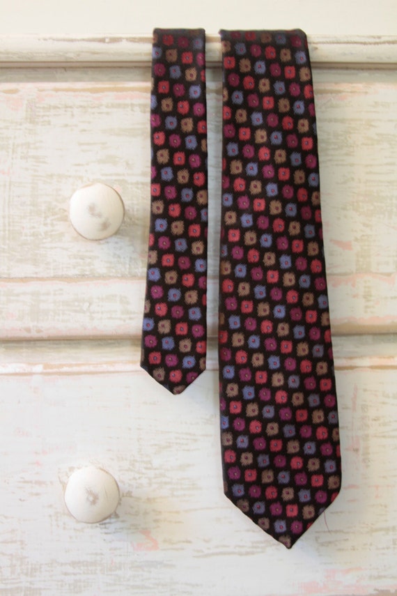 Vintage Necktie TED LAPIDUS Skinny Tie SILK Made … - image 1