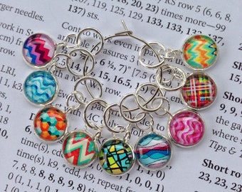 Crochet Stitch Markers Faceted Glass Acorns Set of 5