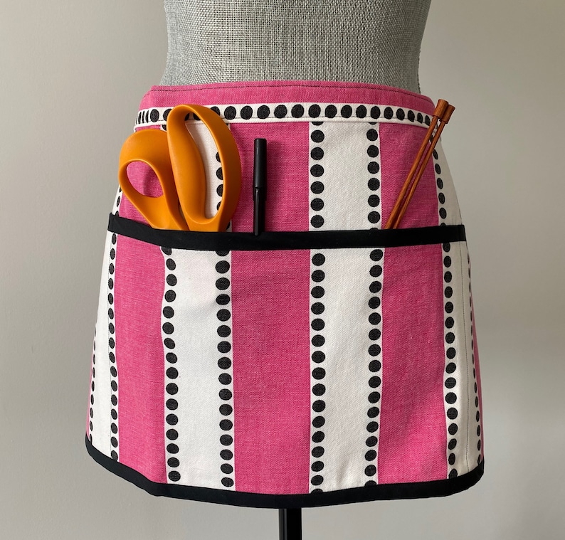 Women\u2019s canvas half apron with pockets handy tie half apron vendor apron teachers apron gardener apron craft apron barista style apron