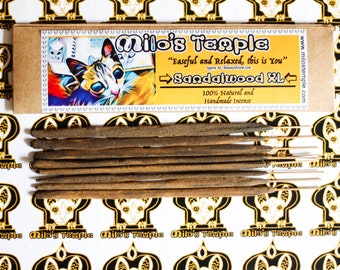5 PACKS - XL Sandalwood XL | handmade natural incense | extra large sticks | 8g per stick | 2hrs burn time