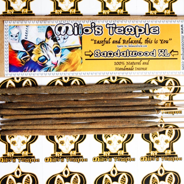 5 PACKS - XL Sandalwood XL | handmade natural incense | extra large sticks | 8g per stick | 2hrs burn time