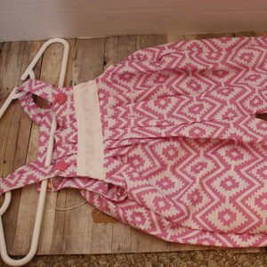 Adorable, Customizable newborn Overalls Romper size nb Pink Aztec Print image 1