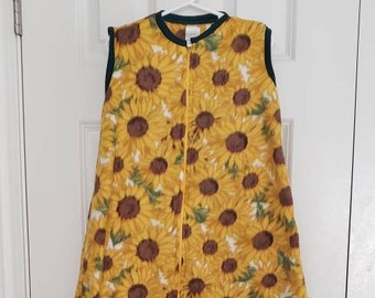 Small Infant Sunflower Wearable Blanket Fleece