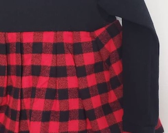 Adorable, Customizable toddler Tunica Dress (2T) - Plaid Flannel