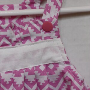 Adorable, Customizable newborn Overalls Romper size nb Pink Aztec Print image 5