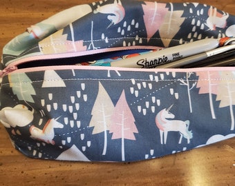 Reusable, washable, zipper closure pencil cases - unicorn mythical kingdom - kid approved!