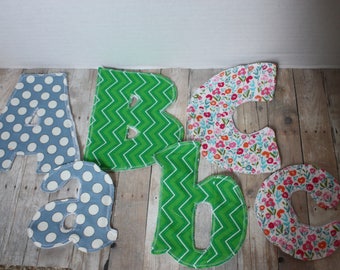 Custom Fabric Alphabet Letters - Brightly Colored, Montessori Toys, by letter or by set of 26, uppercase and lowercase