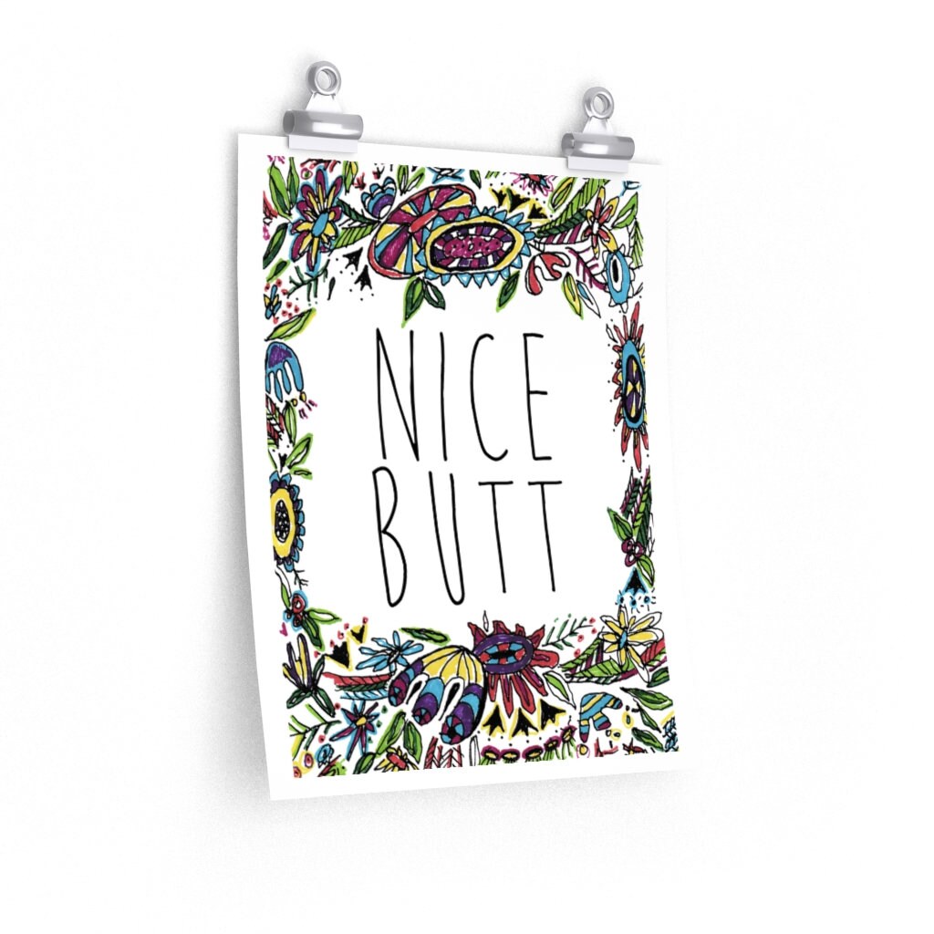 Nice Butt Print Funny Bathroom Signs Humorous Signs for - Etsy