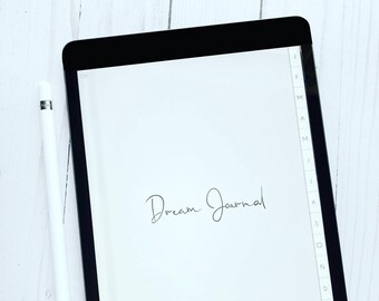 Digital Dream Journal, undated dream notebook, digital notes, digital planner, digital planning, dream book, dream log, dream notes