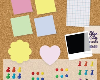 Push Pin Pngs Corkboard Clipart Thumbtack Digital Stickers - Etsy