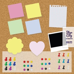 Push Pin Pngs, Corkboard clipart, thumbtack Digital Stickers, sticky note pngs, Picture Png, Note Png Stickers, Digital STickers