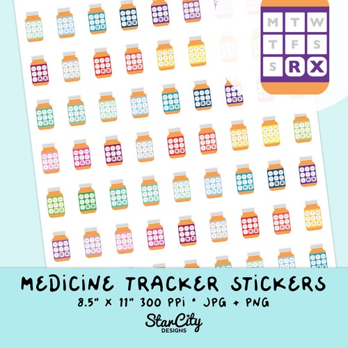 Medicine Tracker Medicine Bottles Medicine Stickers Pill Etsy