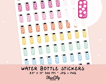 Printable hydrate Stickers, water tracker hydration stickers, drink water stickers, digital water intake, drink stickers, bujo water