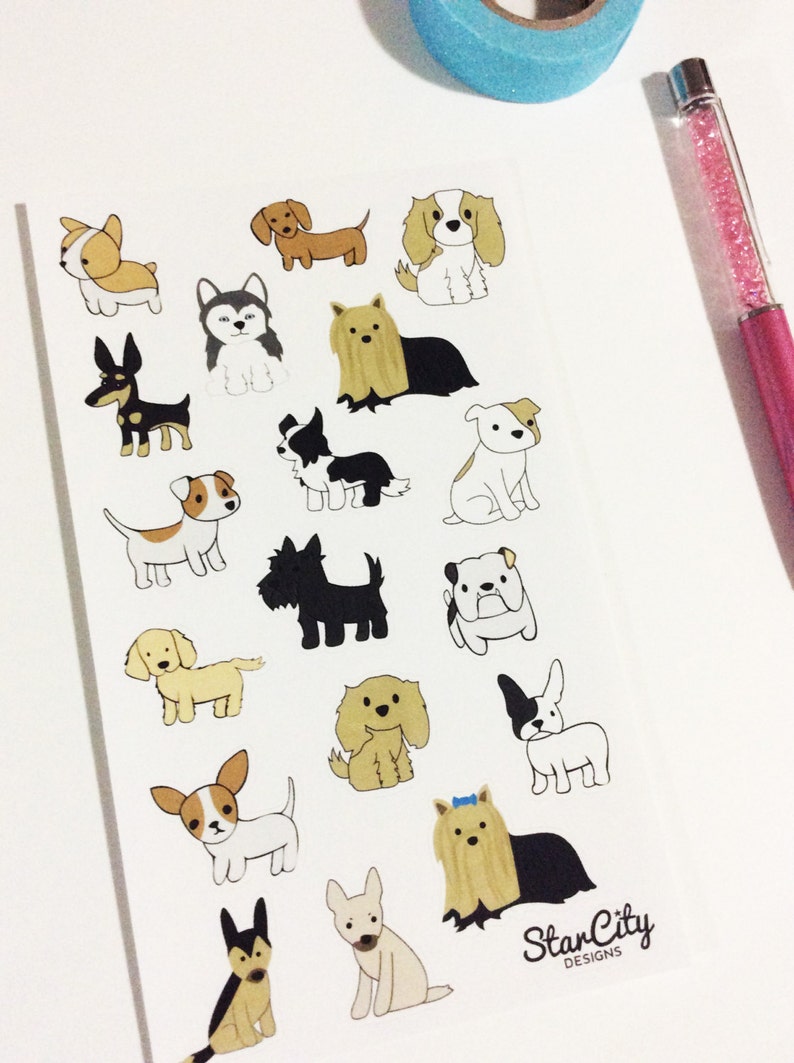 Dog Stickers Puppy Stickers Dog Planner Stickers Dog Etsy