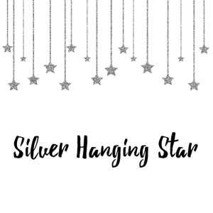 Hanging Star Clipart, Gold Star Clipart, Silver Star Clipart, Hanging Stars clipart, Hanging Star graphics, Design embellishments, accents image 2