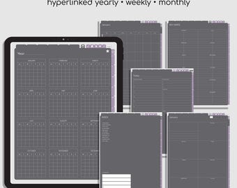 UnDated Digital Planner, Portrait Digital Undated Planner, Hyperlinked planner, ipad planner, Weekly and Monthly Planner, Daily insert
