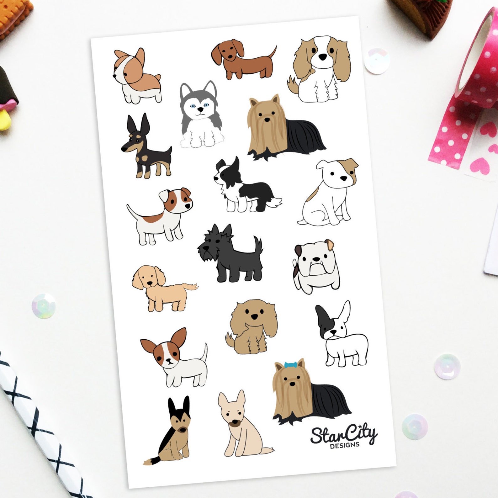 Dog Stickers Puppy Stickers Dog Planner Stickers Dog Etsy