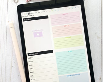 UnDated Digital Fitness Planner, Portrait Digital Planner, Digital hyperlinked planner, ipad planner, Daily, Weekly, monthly- Monday