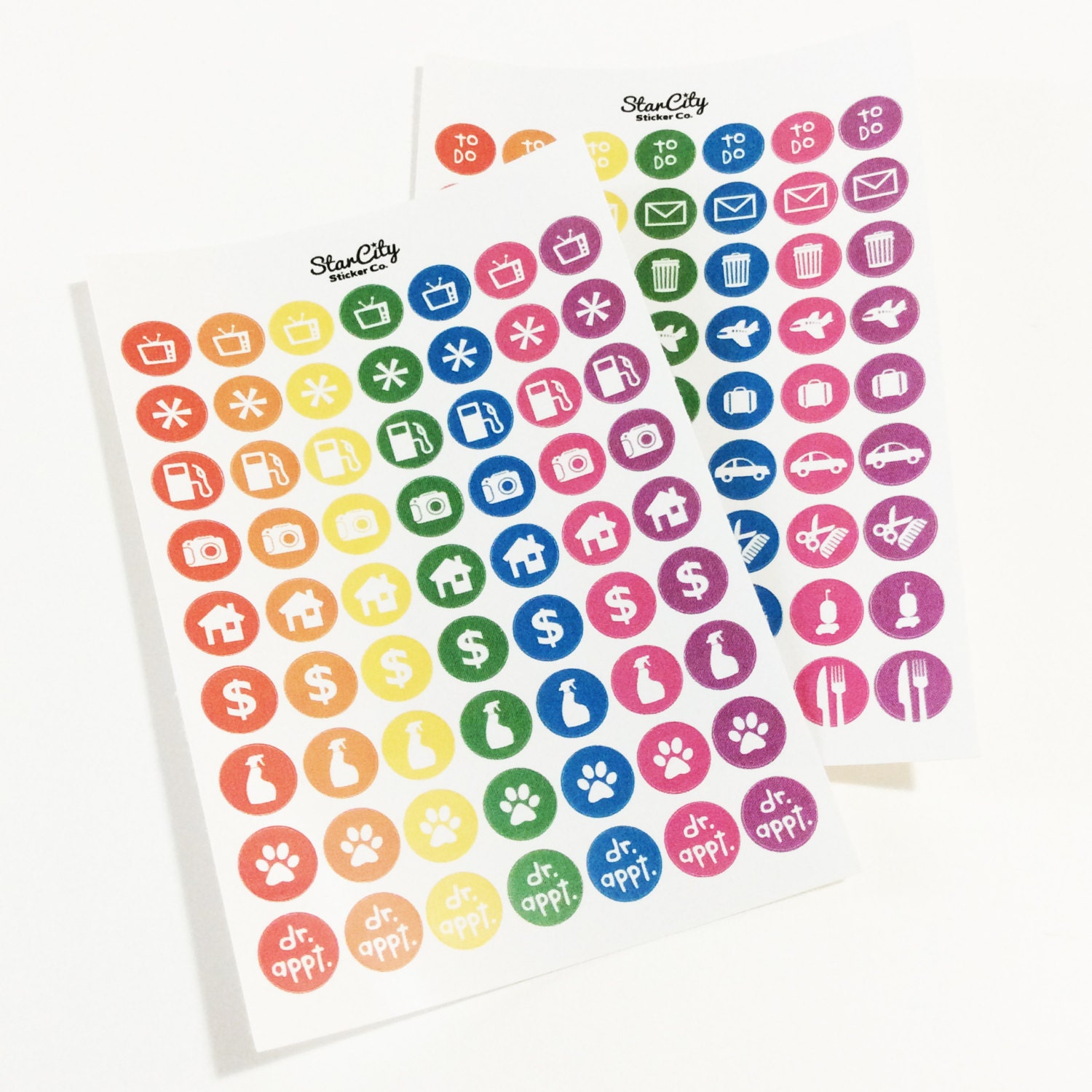 Icon Planner Stickers Functional Planner Stickers Travel Etsy