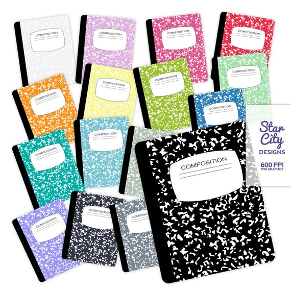 Composition Notebook Clip Art Notebook Clipart School | Etsy