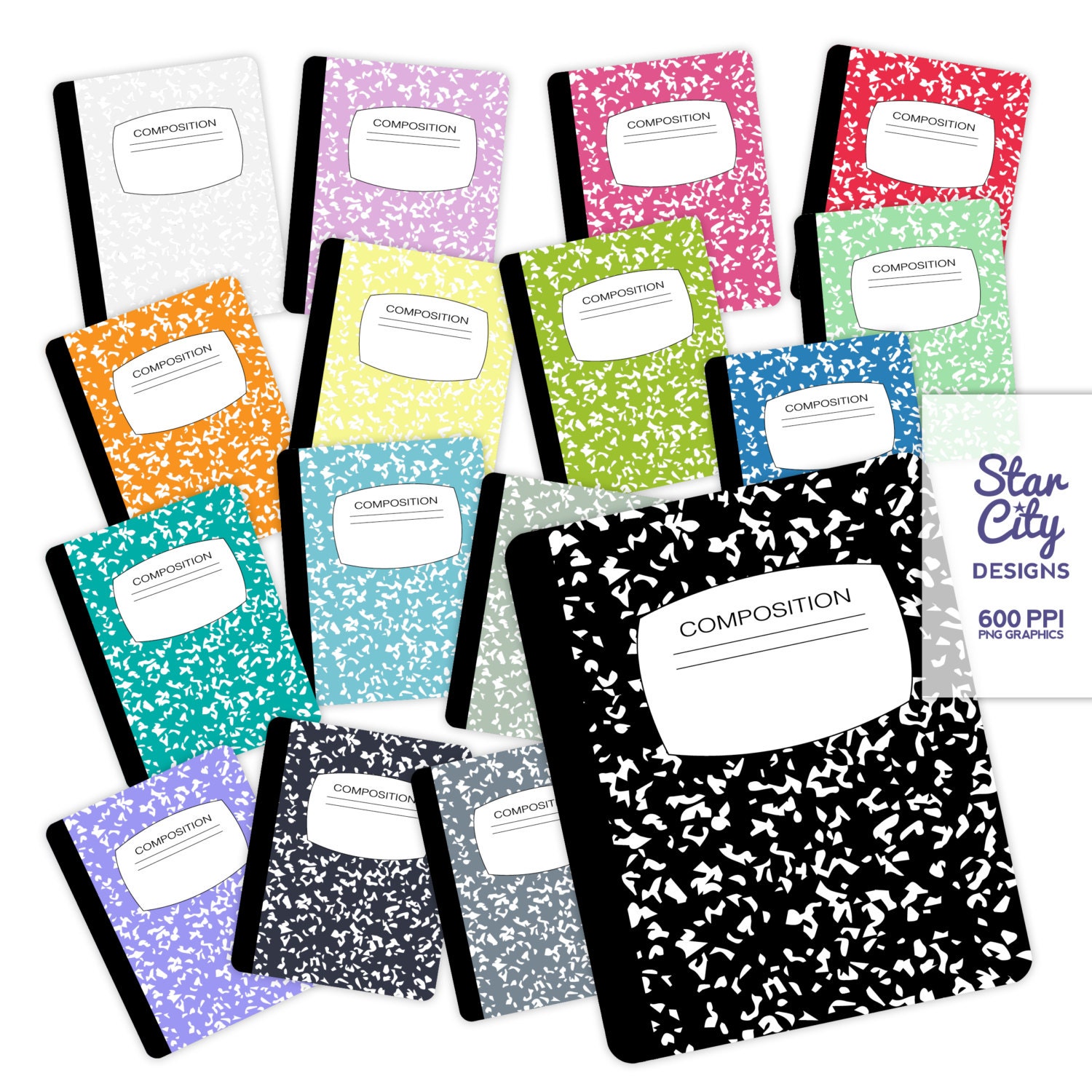 Composition Notebook Clip Art Notebook Clipart School - Etsy
