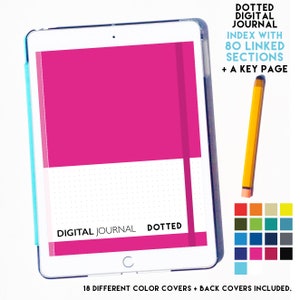 Digital Class Notebook, Digital Journal for tablet, planner with clickable links, Digital Bullet Journal, Portrait Digital Journal